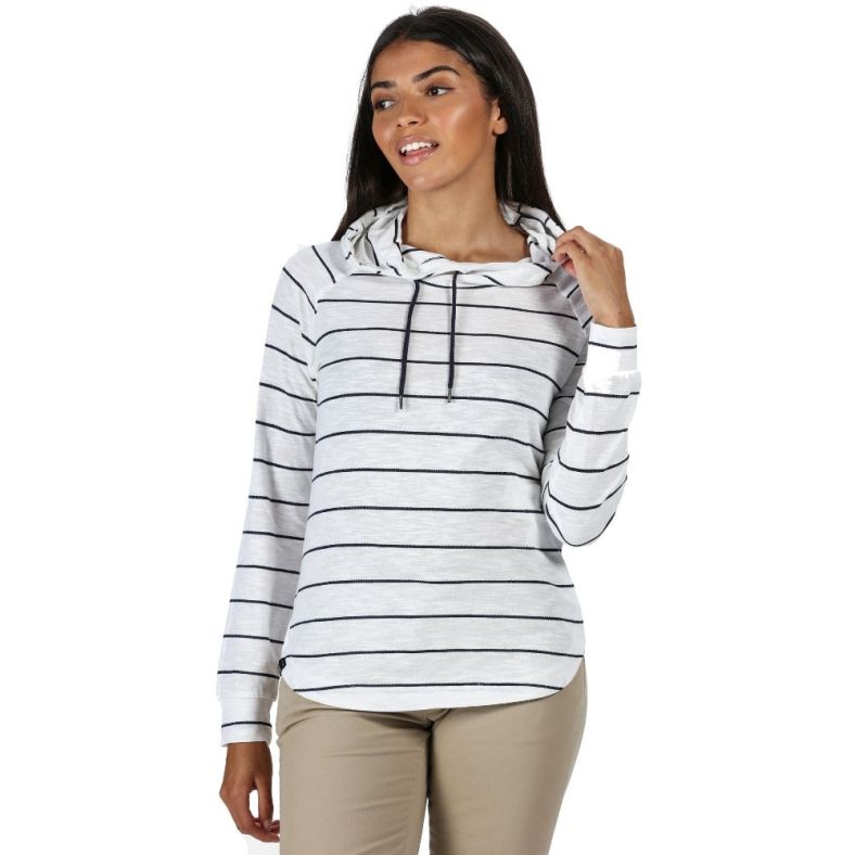 Regatta Womens Merindah Striped Hooded Jersey Hoodie Sweater | Outdoor Look