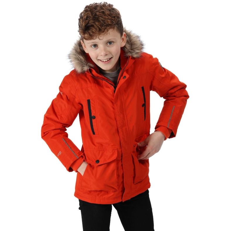 Regatta Paxton Boys Parka Waterproof Lightly Insulated Coat 