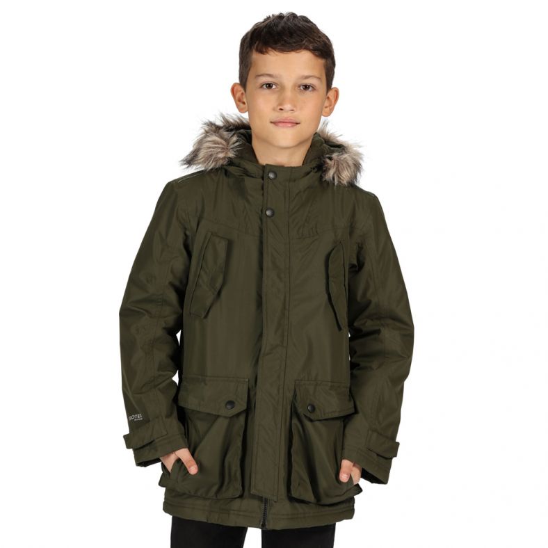 Regatta Kids Pazel Parka Waterproof Fur Trim Hooded Jacket