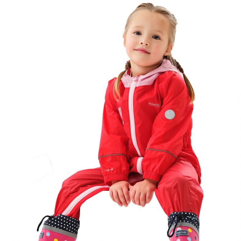 Regatta Boys Girls Peppa Charco Waterproof Rainsuit Outdoor Look