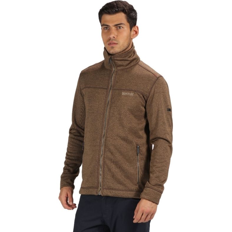 Regatta Mens Galton Knit Effect Marl Zip Up Fleece Jacket