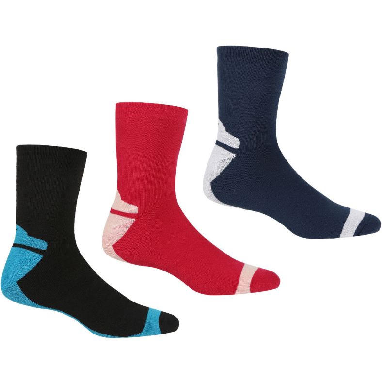 Regatta Womens 3pk Anti Bacterial Coolmax Wicking Socks | Outdoor Look