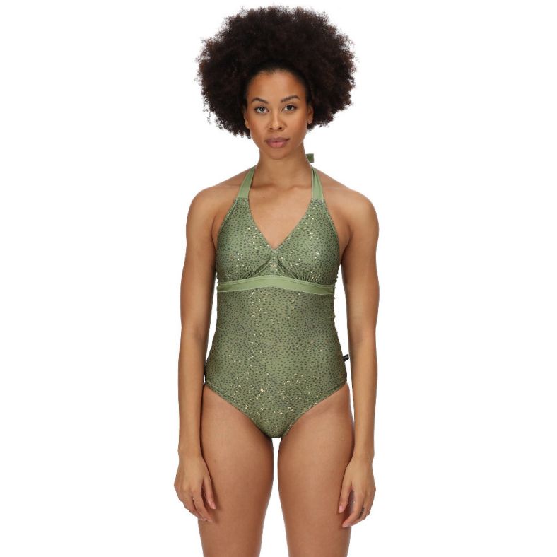Regatta Womens Flavia Quick Dry Halter Neck Swimming Costume Outdoor Look