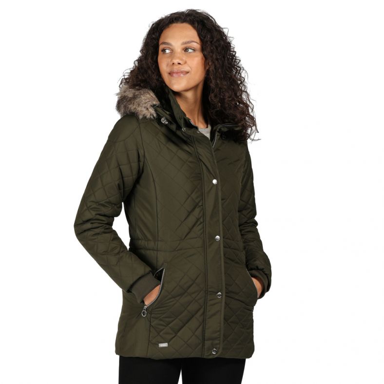 Regatta Womens Zella Insulated Quilted Parka Coat Jacket | Outdoor Look