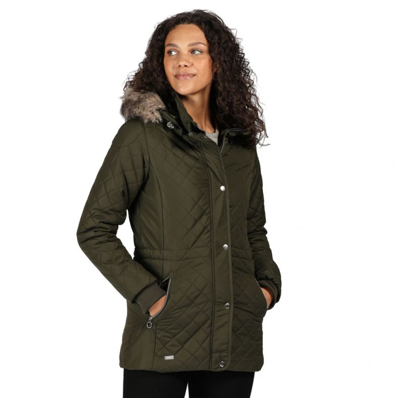 women's quilted parka coats