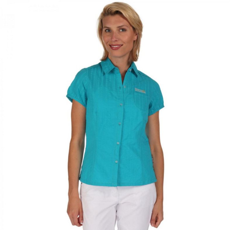 Regatta Women's Jerbra III Short Sleeve Shirt Blue 