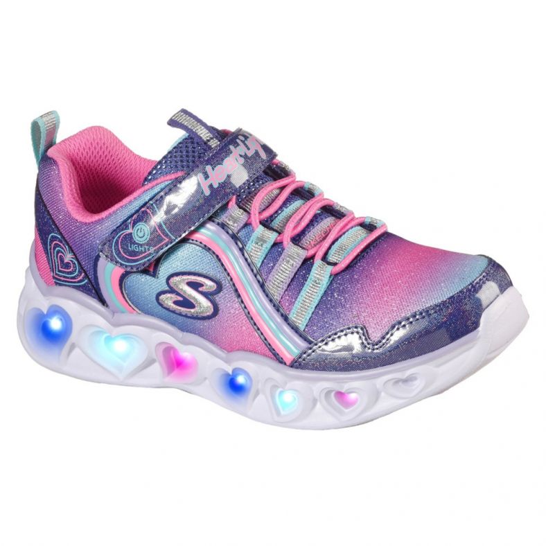 Skechers Girls Heart Lights Rainbow Lux Sport Trainers Outdoor Look