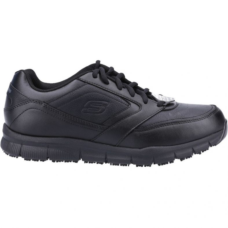 Plain black skechers shop