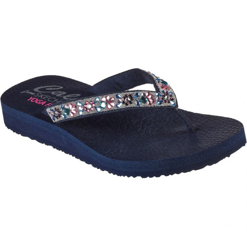 Skechers Womens Meditation Garden Bliss Toe Post Flip Flops Outdoor Look