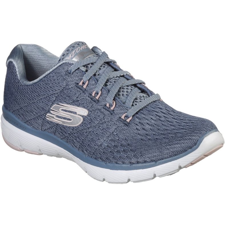 ladies skechers black lace up trainers