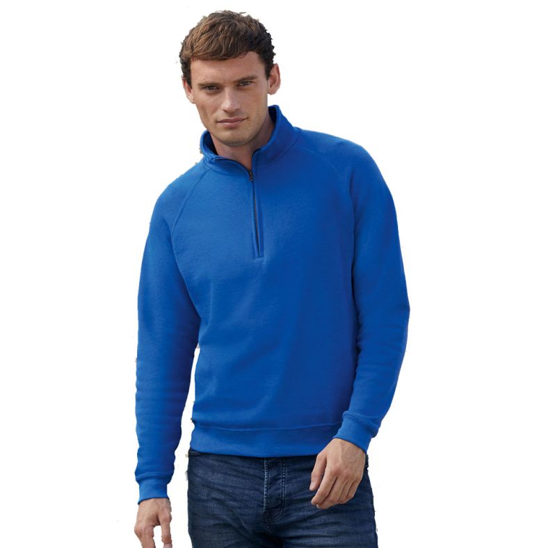 Fruit of the loom zip neck sweatshirt shop