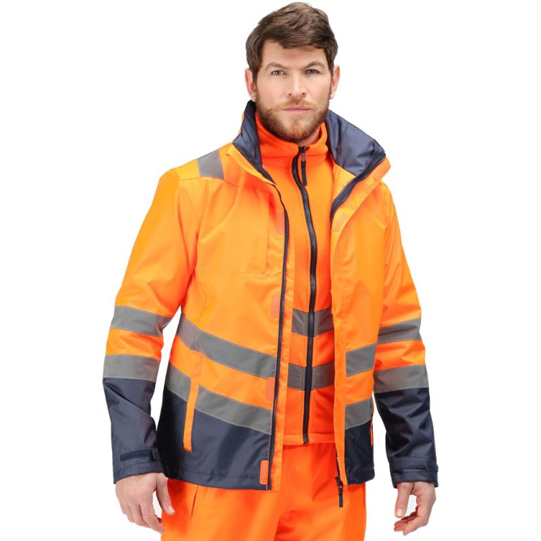 Mens hi vis rain jacket top
