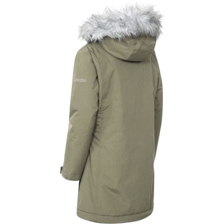 Trespass Girls Fame Waterproof Windproof Longer Length Padded Jacket Outdoor Look