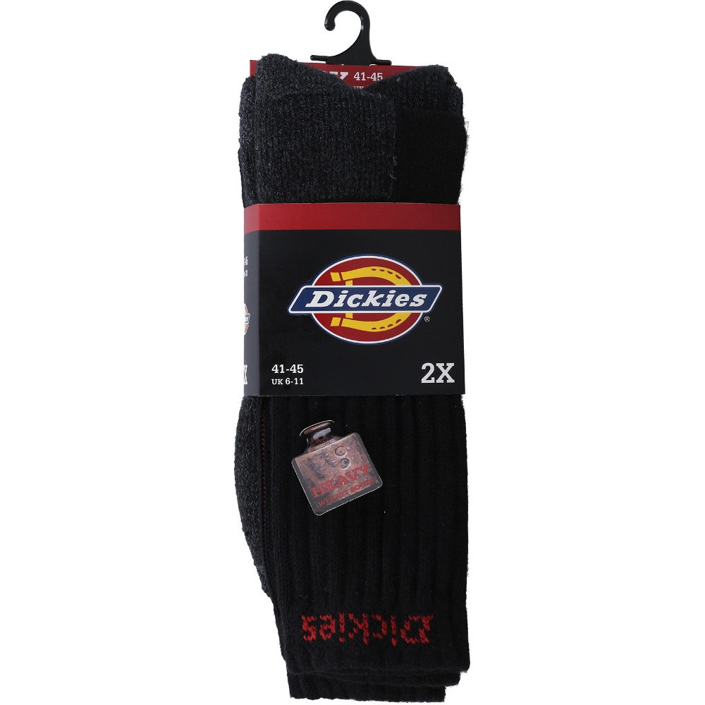 Dickies Mens Industrial 2 Pack Reinforced Work Socks One Size