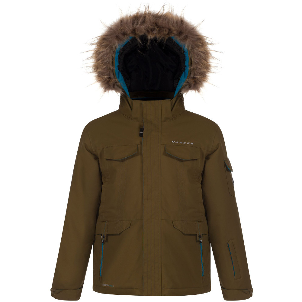 Dare 2b Boys & Girls Kickshaw Waterproof Faux Fur Trim Ski Jacket 34 - Chest 32’ (81cm)