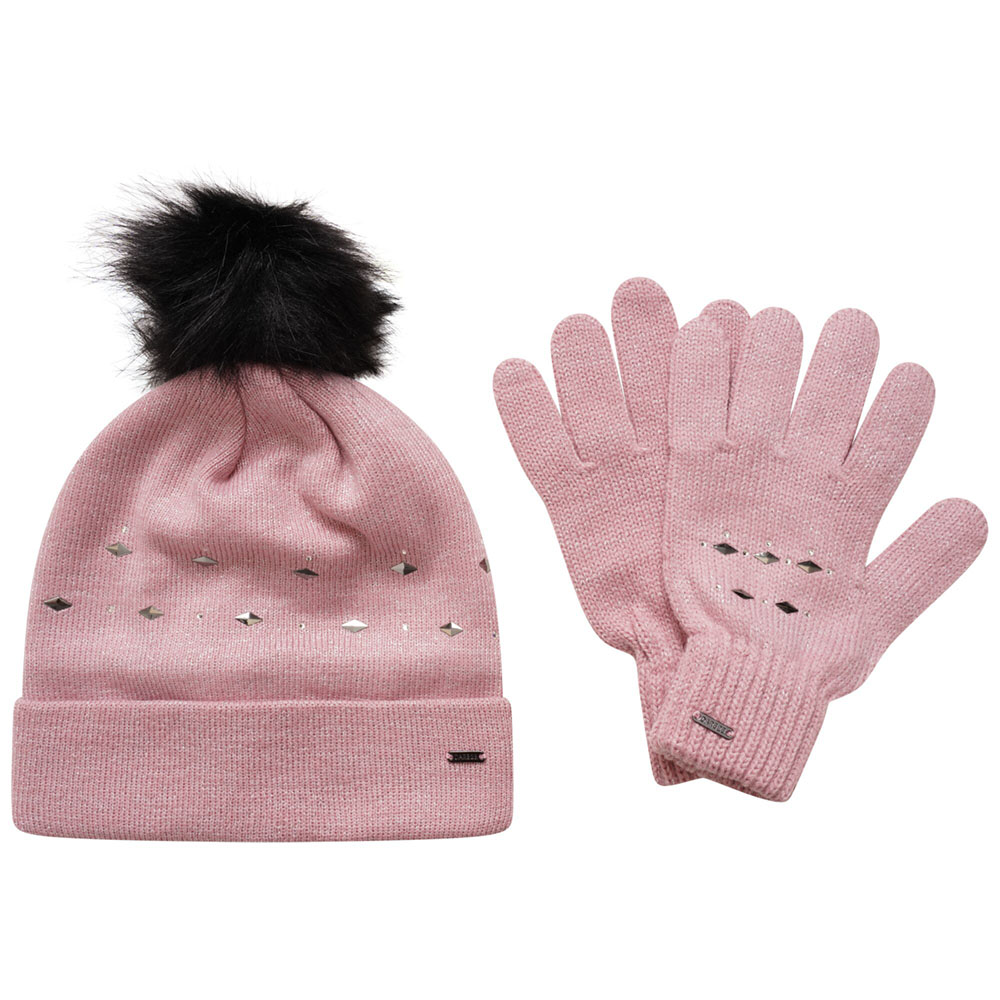 Product image of Dare 2b Womens Bejewel II Set Knitted Bobble Hat and Gloves One Size
