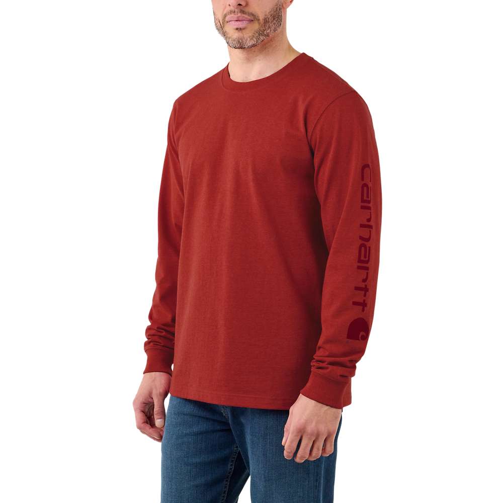 Carhartt Mens Long Sleeve Rib Knit Crew Neck Signature Logo T-Shirt XXL - Chest 50-52’ (127-132cm)