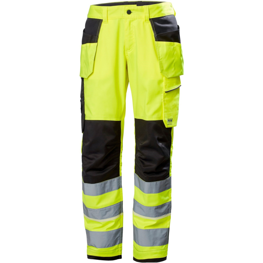 Helly Hansen Mens UCME Construction CL1 Hi Vis Work Trousers C54 - Waist 38’, Inside Leg 33’