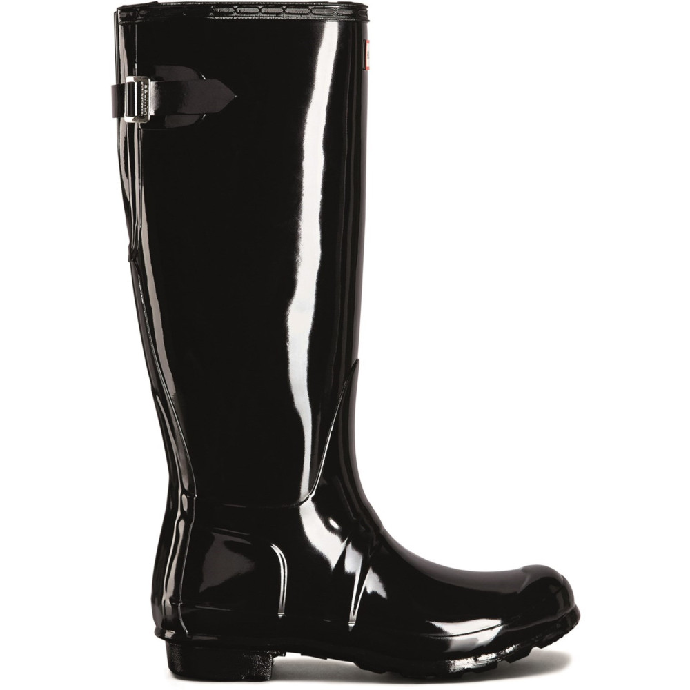 Hunter Womens Tall Back Adjustable Gloss Wellington Boots UK Size 7 (EU 40/41)
