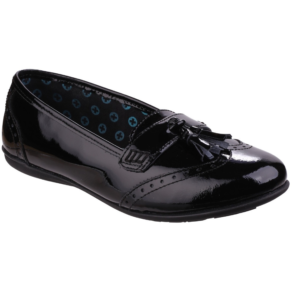 Hush Puppies Girls Esme Patent Leather Back to School Slip On Shoes UK Size 10 (EU 28, US 11)