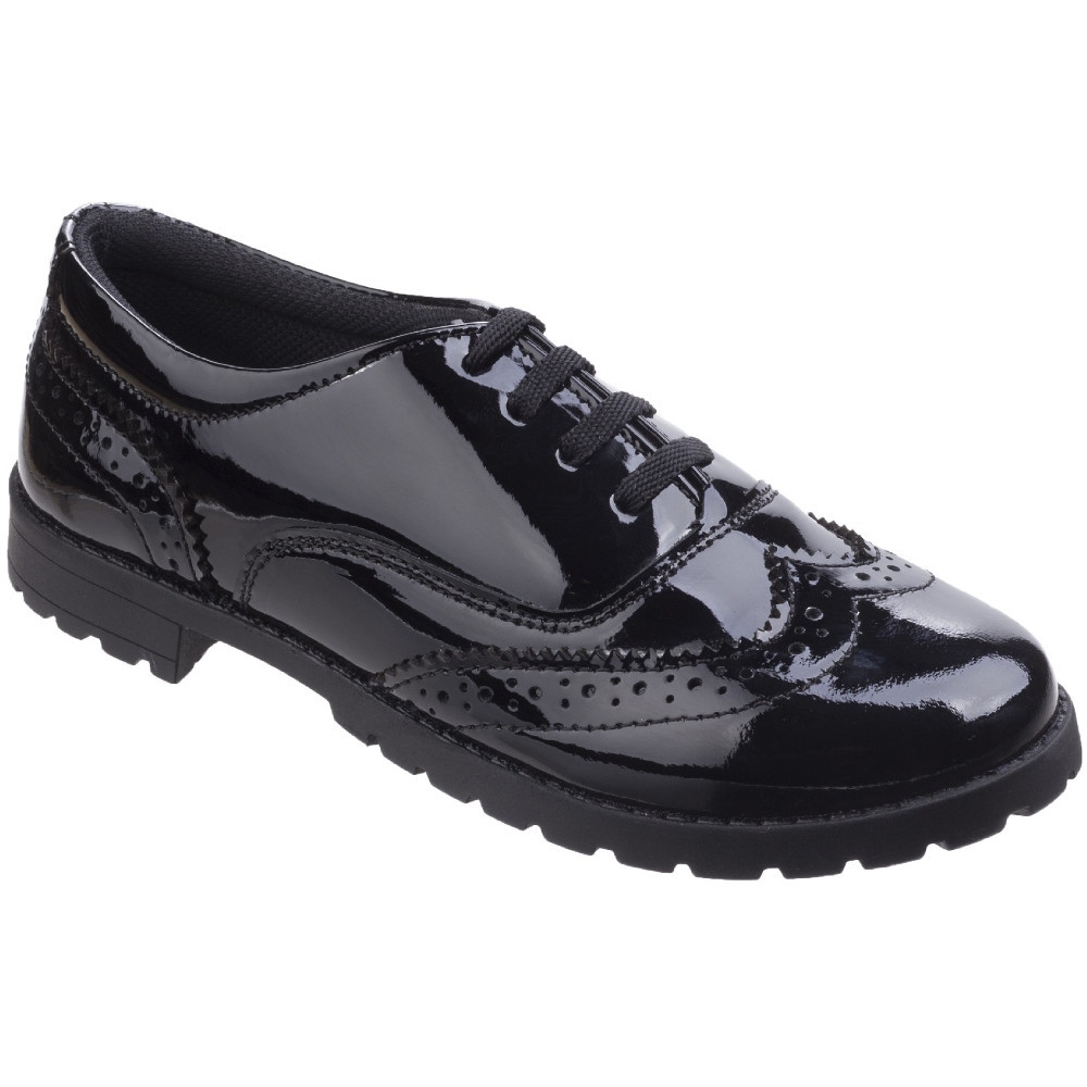Hush Puppies Girls Eadie Junior Brogue Patent School Shoes UK Size 13 (EU 32, US 13.5)