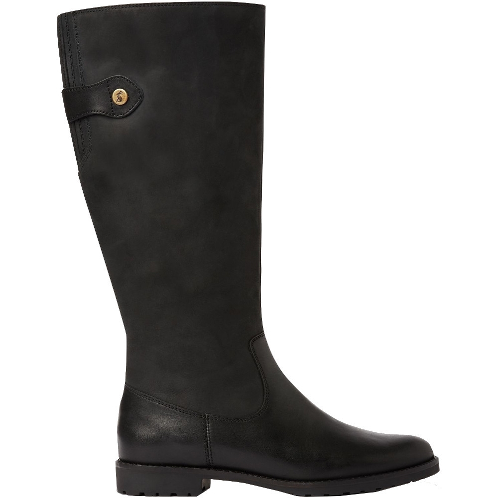 Joules Womens Canterbury Leather Zip Up Knee High Boots UK Size 4 (EU 37, US 6)