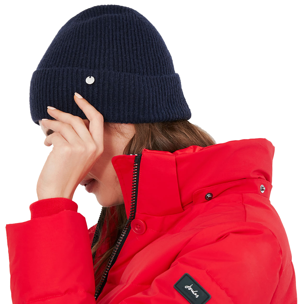 Product image of Joules Womens Shinebright Rib Knit Winter Beanie Hat One Size
