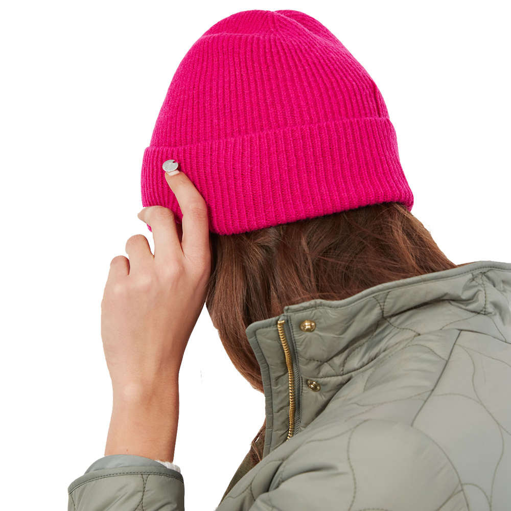 Product image of Joules Womens Shinebright Rib Knit Winter Beanie Hat One Size