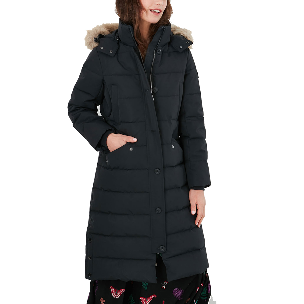 Joules Womens Cotsland Warm Long Length Puffer Coat UK 14- Bust 39.5’, (100cm)