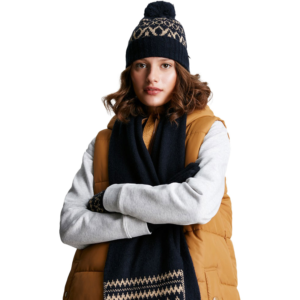 Product image of Joules Womens Shetland Rib Knit Pom Pom Beanie Hat One Size