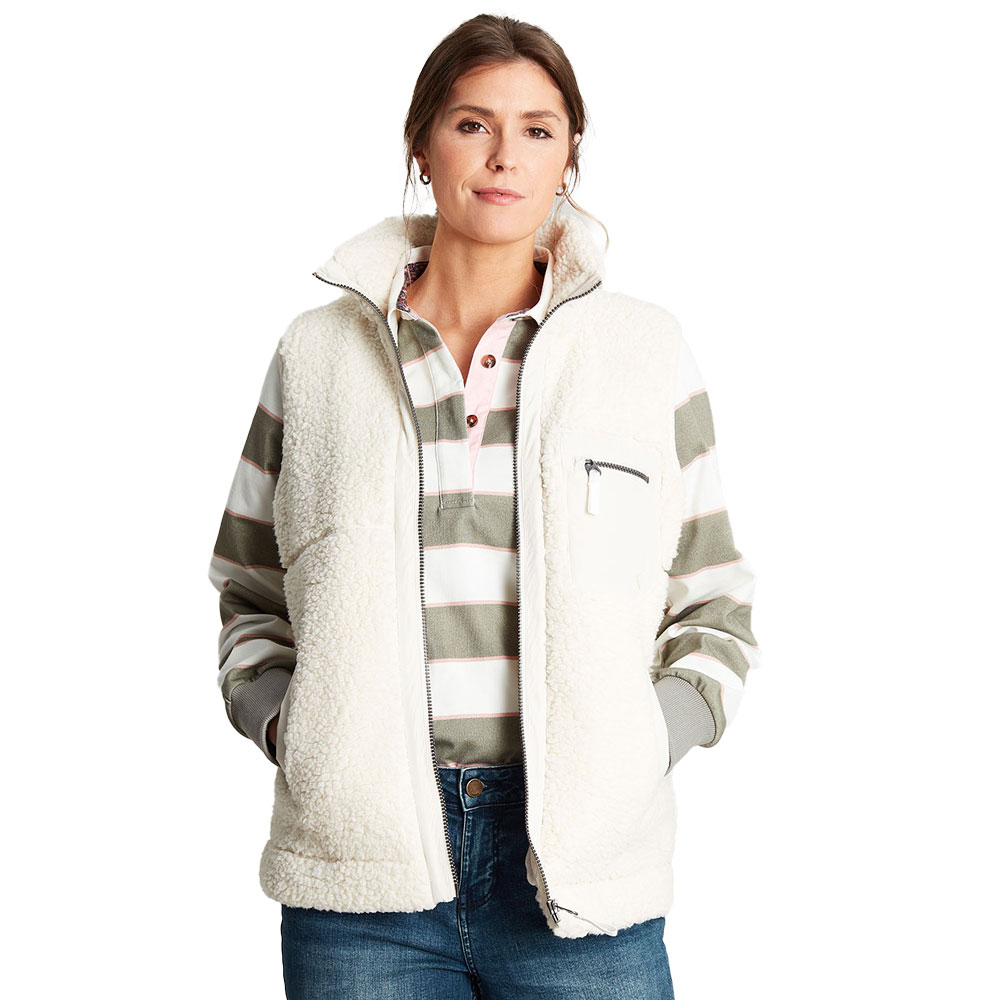 Joules Womens Mallory Full Zip Sherpa Fleece Gilet UK 10- Bust 35’ (89cm)