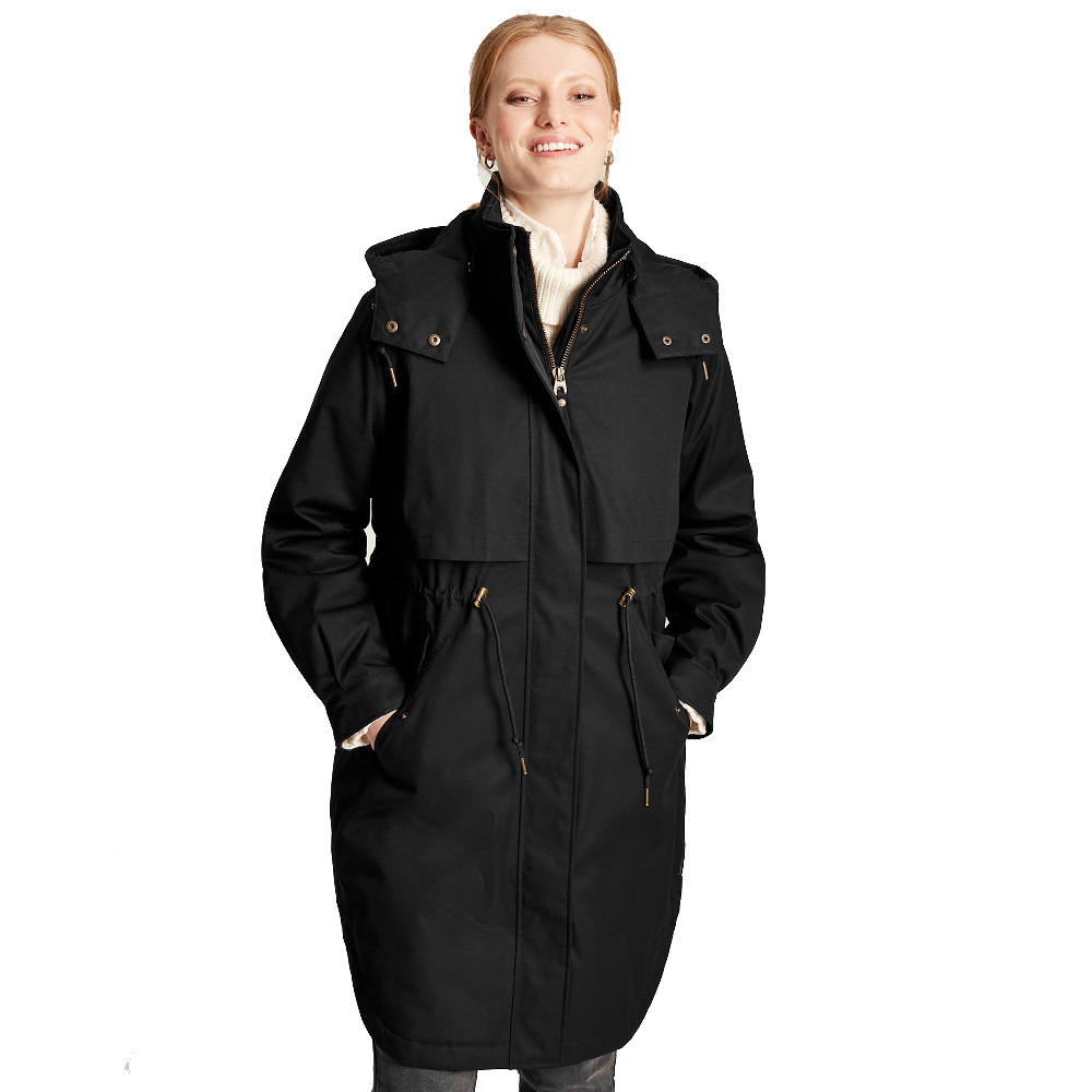 Joules Womens Langford Quilted Longline Waterproof Coat UK 12- Bust 37’ (94cm)