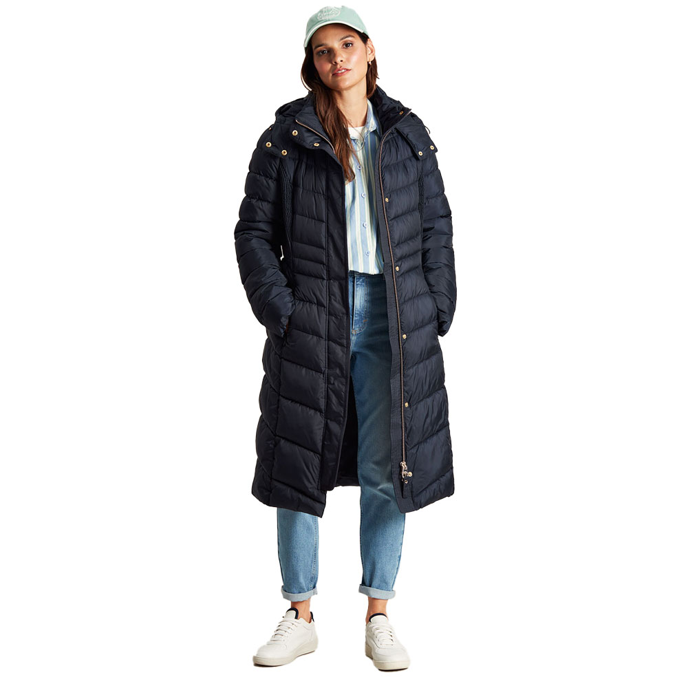 Joules Womens Pembury Padded Quilted Longline Outdoor Coat UK 16- Bust 42’ (106cm)
