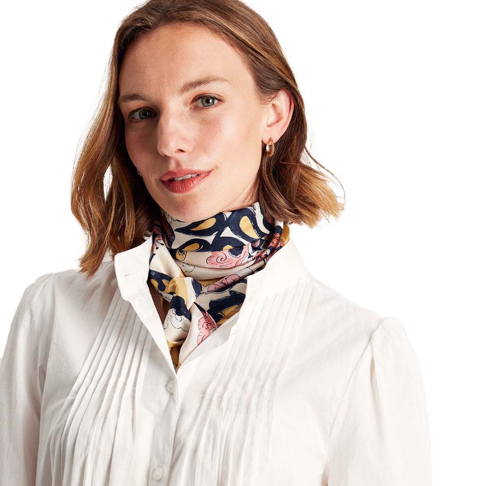 Joules Womens Bloomfield Silk Scarf One Size