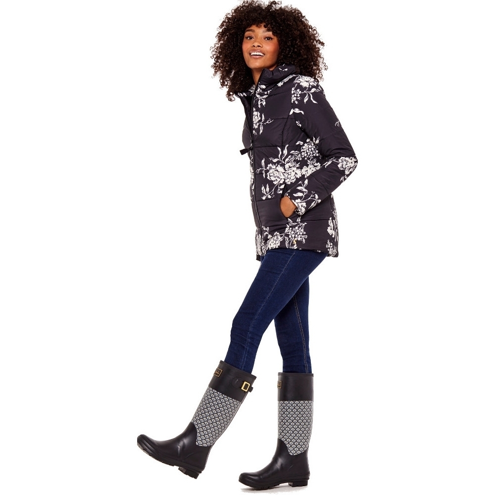 Joules Womens/Ladies Florian Printed Warm And Cozy Padded Jacket Coat 12 - Bust 36 (91cm)