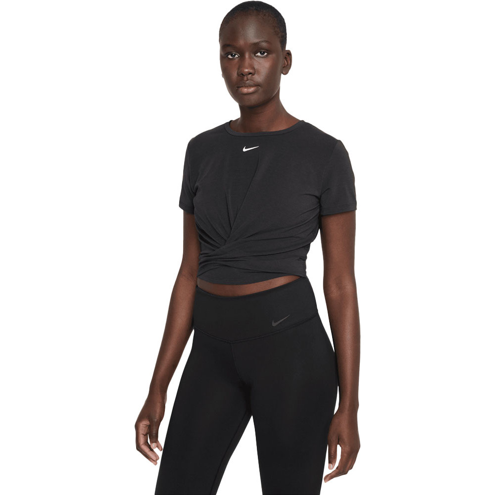 Nike Womens One Luxe Dri-FIT Short Sleeve Standard Twist Top M - UK Size 12