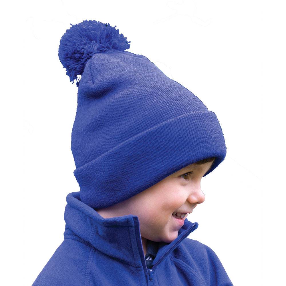Outdoor Look Kids Pom Pom Winter Beanie Hat One Size