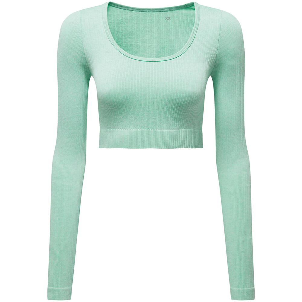 Outdoor Look Womens Ribbed Seamless Fitted 3D Fit Crop Top Medium-UK 12