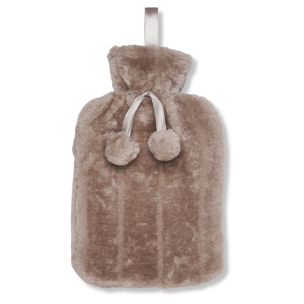 Outdoor Look Unisex Faux Fur Hot Water Bottle And Cover 2 Litre