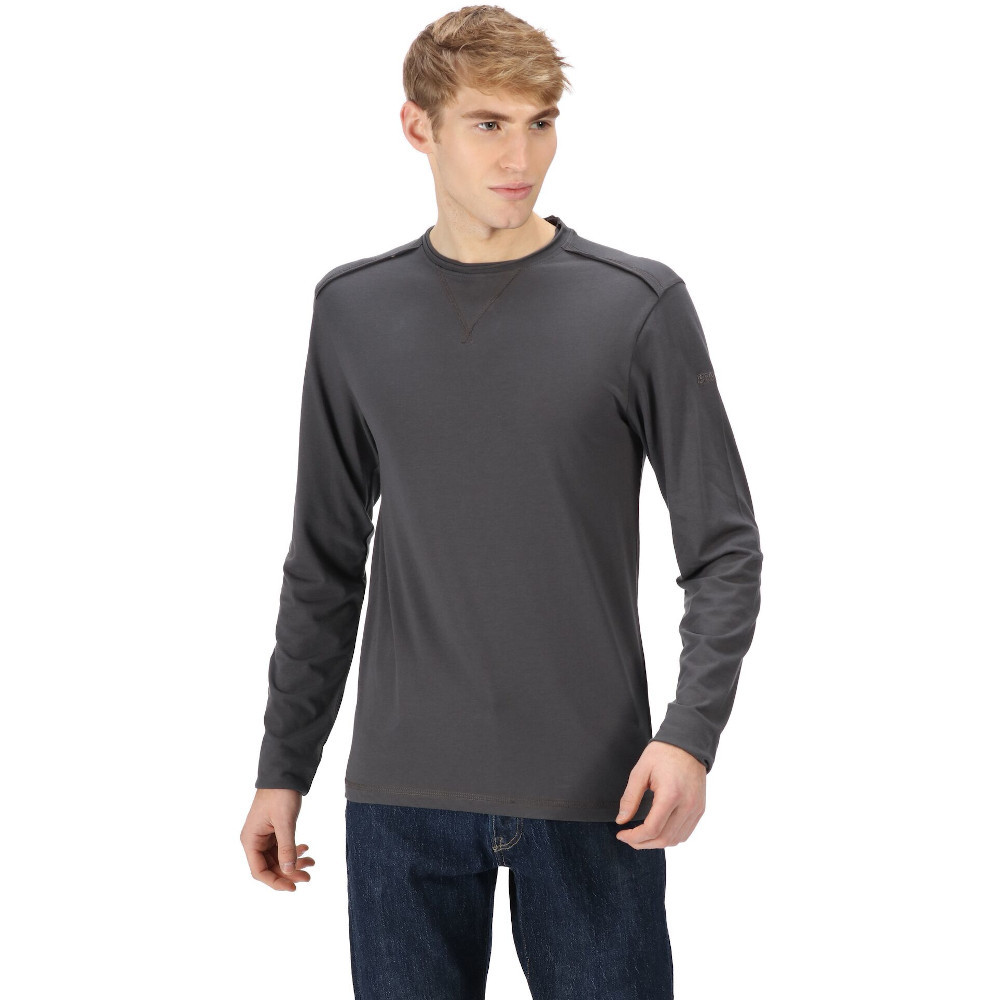 Regatta Mens Karter II Coolweave Cotton Long Sleeve T Shirt M - Chest 39-40’ (99-101.5cm)
