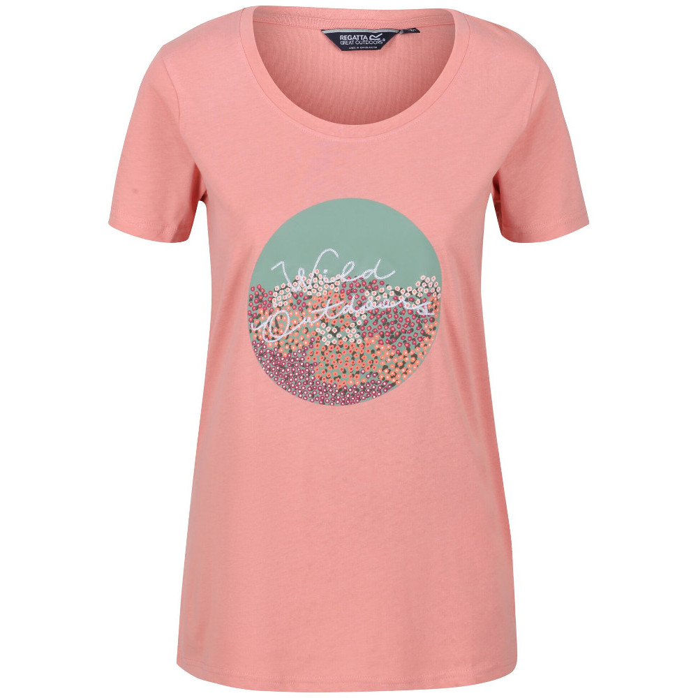 Regatta Womens Filandra IV Coolweave Cotton Graphic T Shirt 18 - Bust 43’ (109cm)