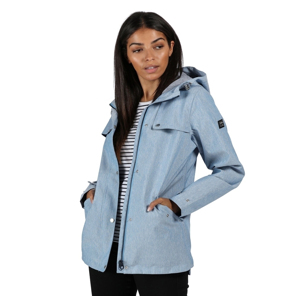 Regatta Bertille Womens Lined Hooded Waterproof Jacket Rain Coat RRP £80 