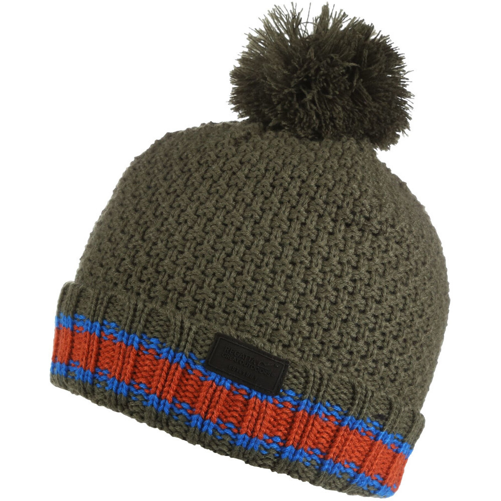 Product image of Regatta Boys Davin V Fleece Lined Pom Pom Beanie Hat 7-10 Years