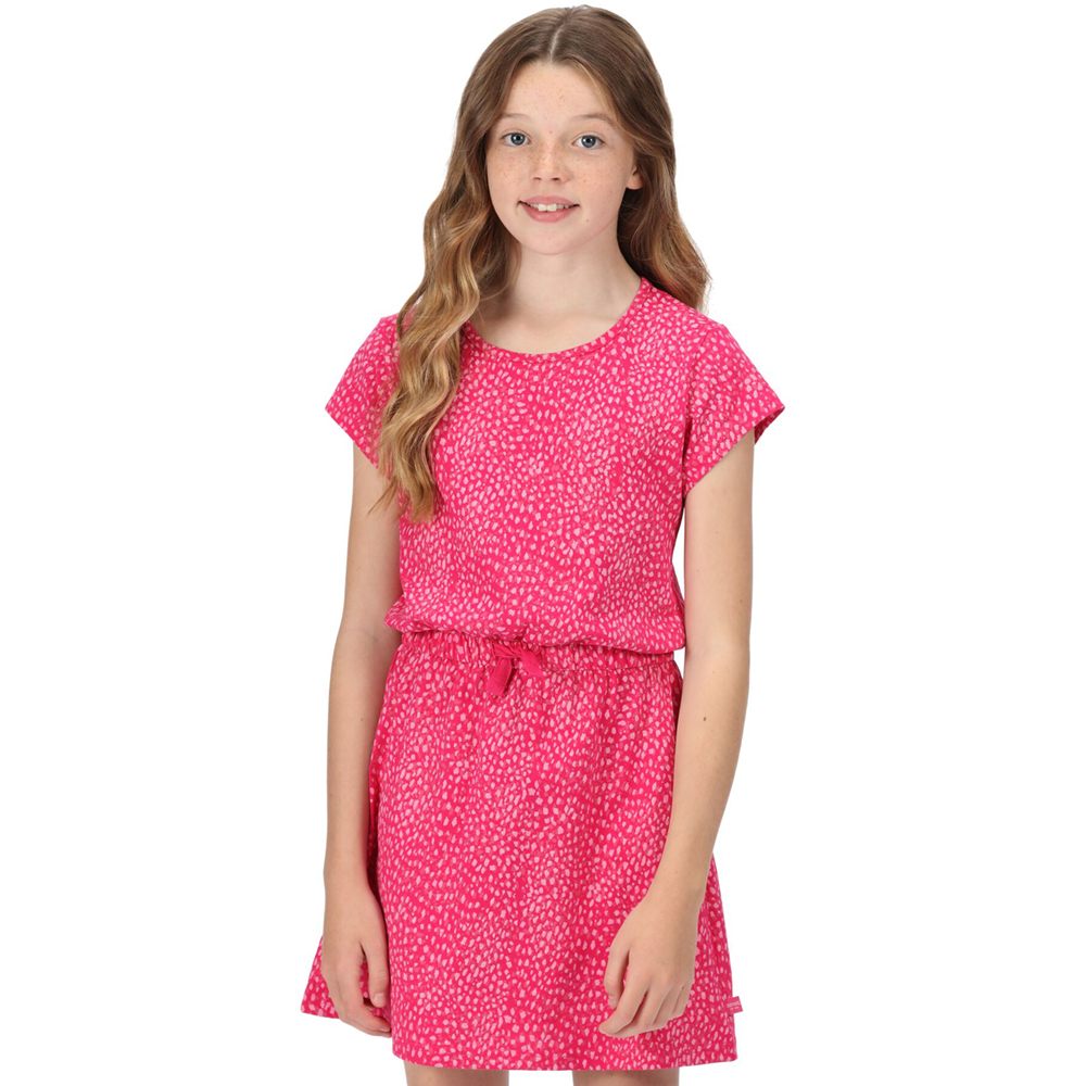 Product image of Regatta Girls Catrinel Coolweave Cotton Jersey Sun Dress 9-10 Years - Waist 61-64cm (Height 135-140cm)