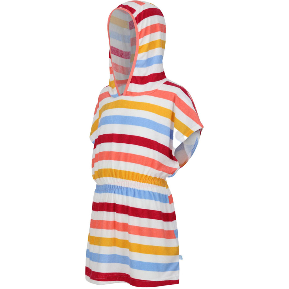 Product image of Regatta Girls Bernessa Hooded Beach Towel Dress Top 9-10 Years - Waist 61-64cm (Height 135-140cm)
