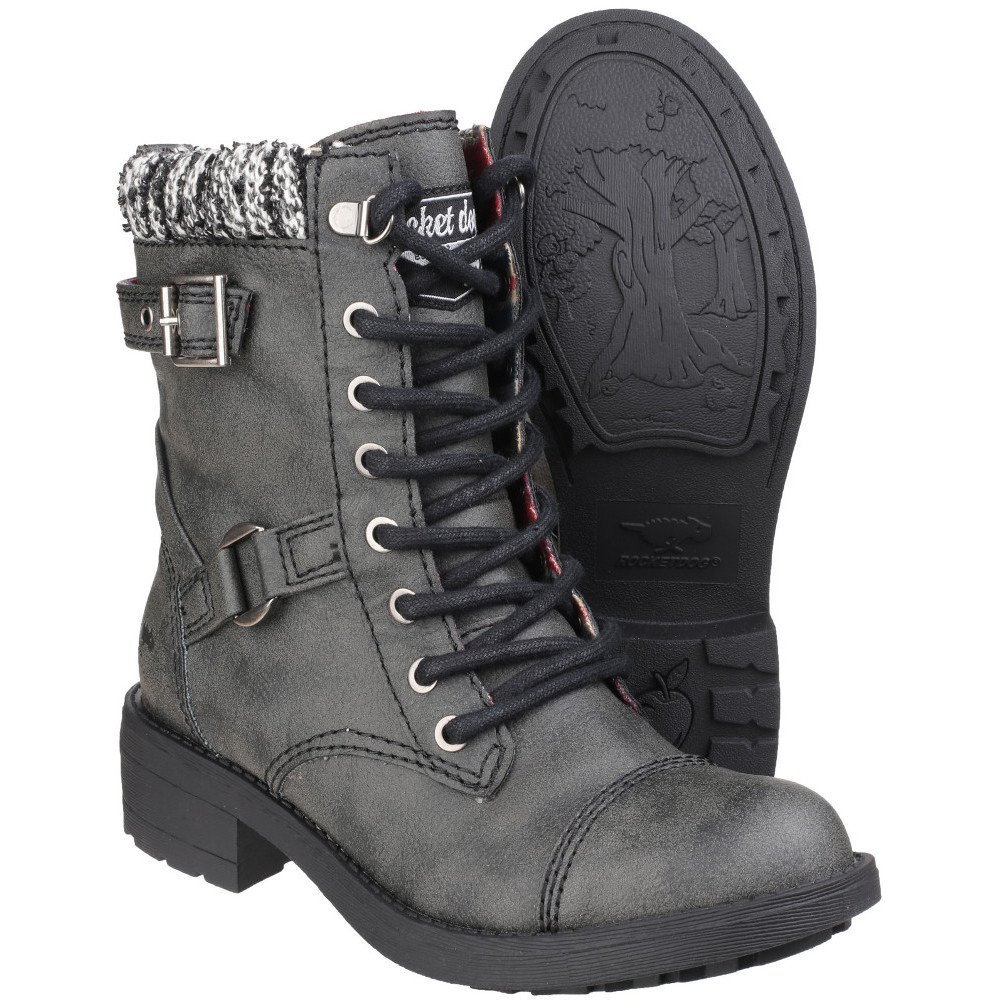 Rocket Dog Womens Ladies Thunder Lace up Casual Faux Leather Boots Outdoor Look