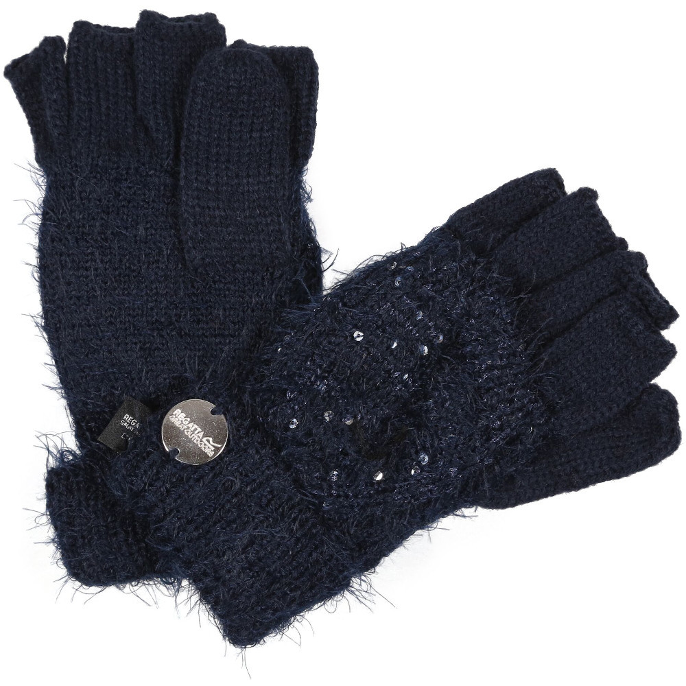 Regatta Girls Heddie Lux Knitted Full Or Fingerless Gloves 4 - 6 Years