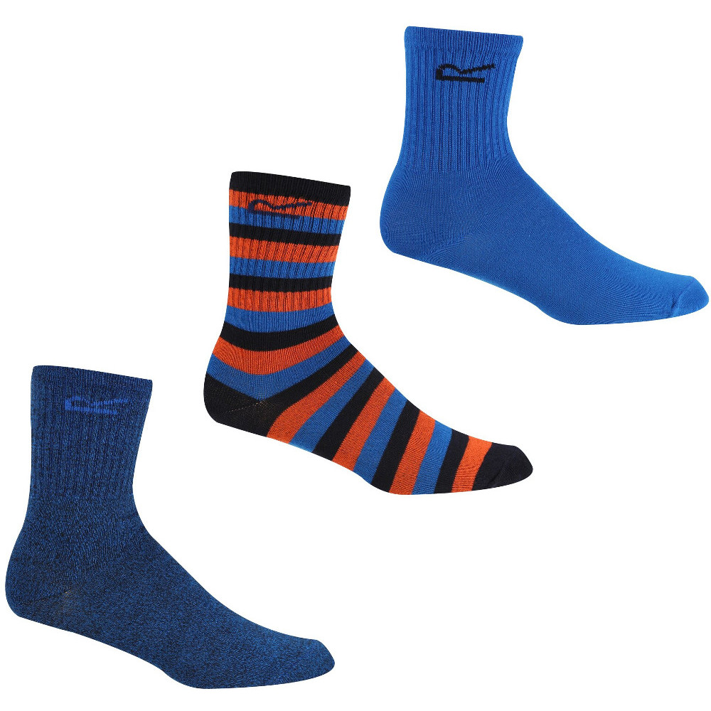 Regatta Boys 3 Pack Flat Seams Outdoor Socks UK Size 10-12