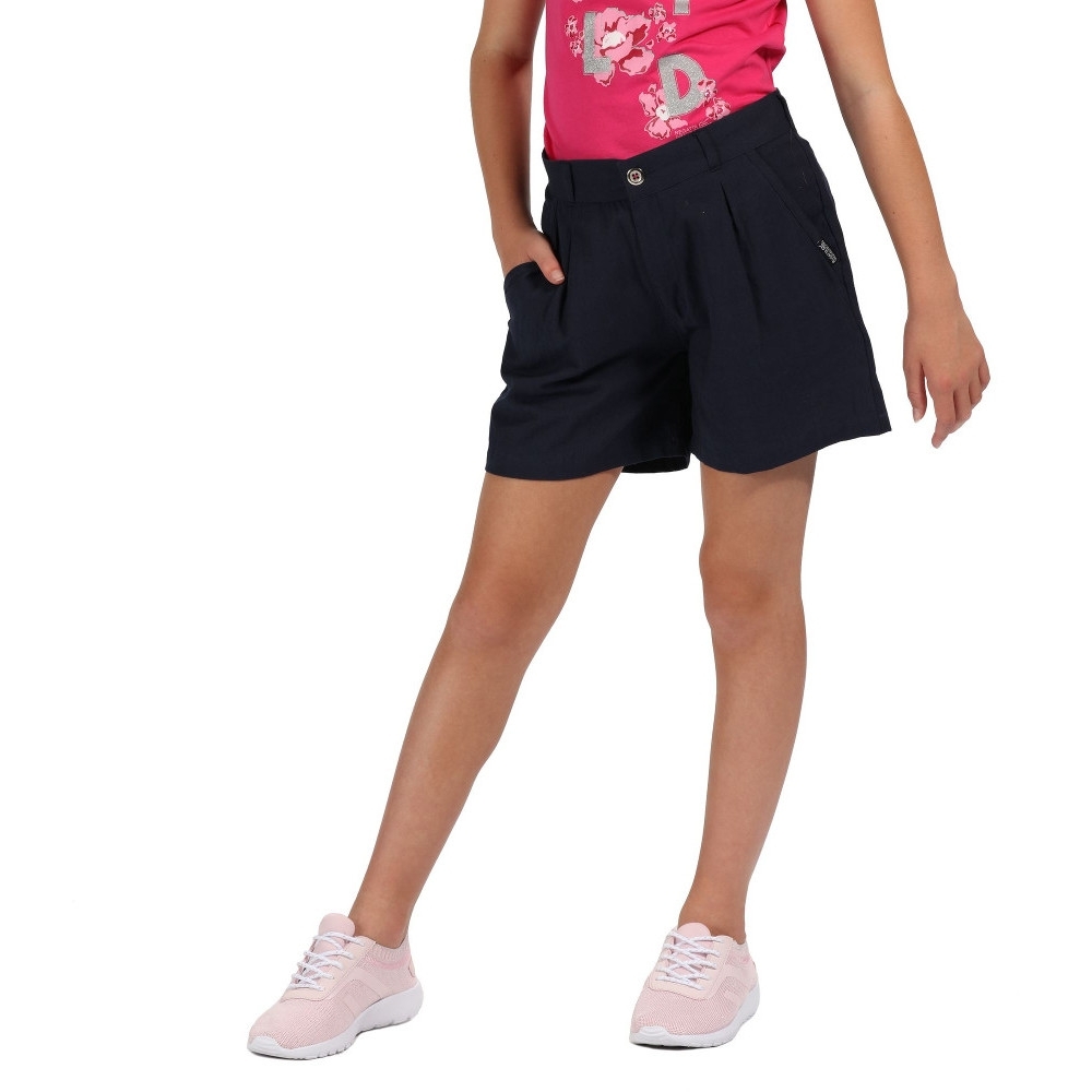 Regatta Girls Damita Coolweave Cotton Summer Shorts 7-8 Years - Waist 58-60cm (Height 122-128cm)