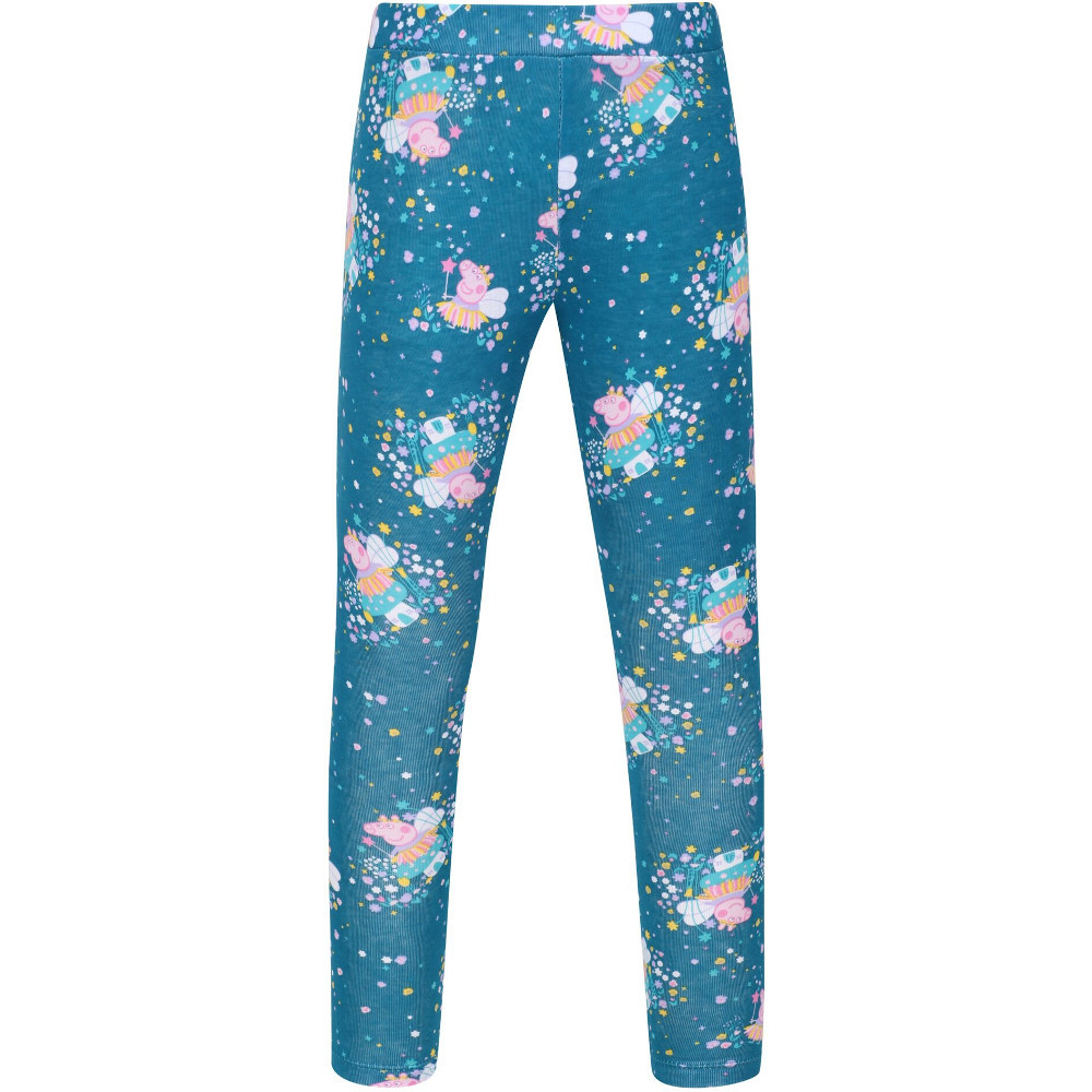 Image of Regatta Kids' Peppa Pig Printed Leggings Gulfstream Fantasy Lilac Bloom, Size: 3-4 yrs